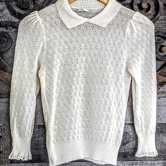 Vintage Sweaters - ♻️ SOLD Romantic Dainty Farmhouse Cottagecore Top